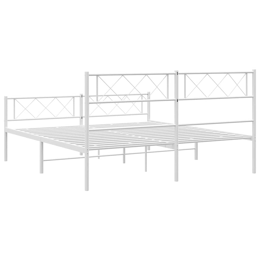 Bedframe Met Hoofd- En Voeteneinde Metaal 150 x 200 cm