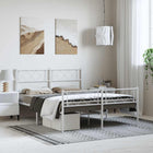 Bedframe 150x200 cm metaal wit
