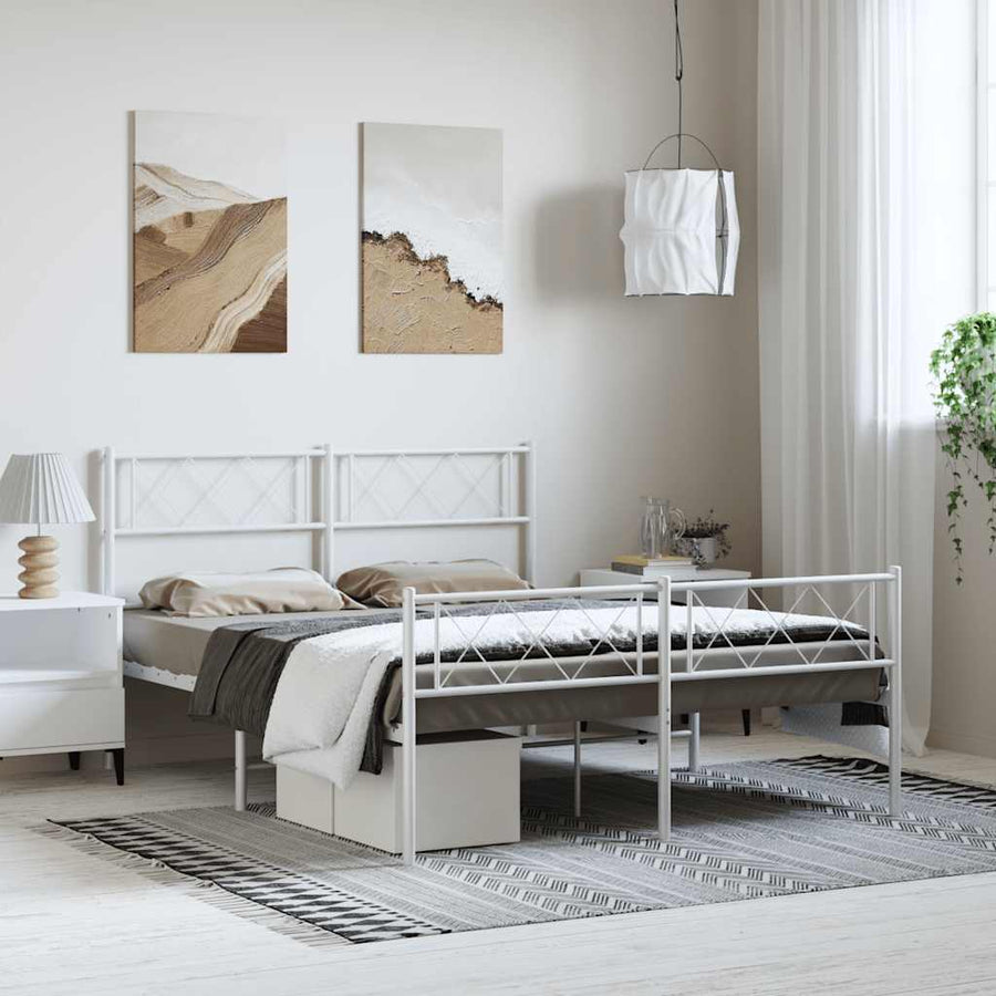 Bedframe Met Hoofd- En Voeteneinde Metaal 150 x 200 cm