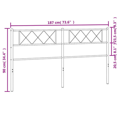 Hoofdbord 180 Cm Metaal Wit