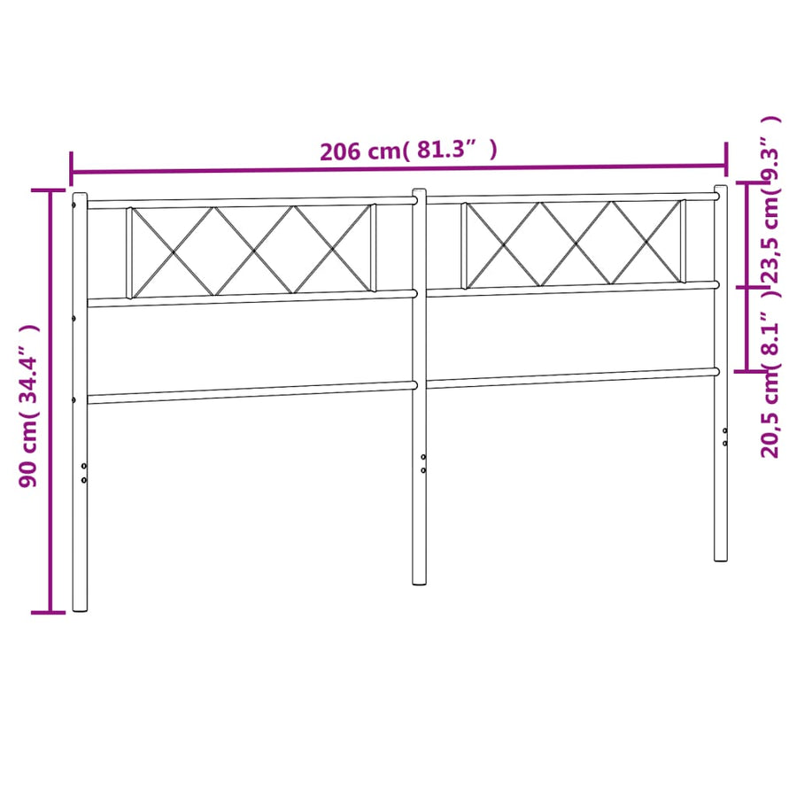 Hoofdbord 200 Cm Metaal Wit