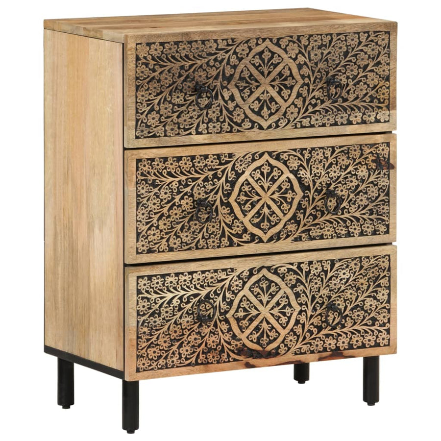 Bijzetkasten 2 st 60x33x75 cm massief mangohout