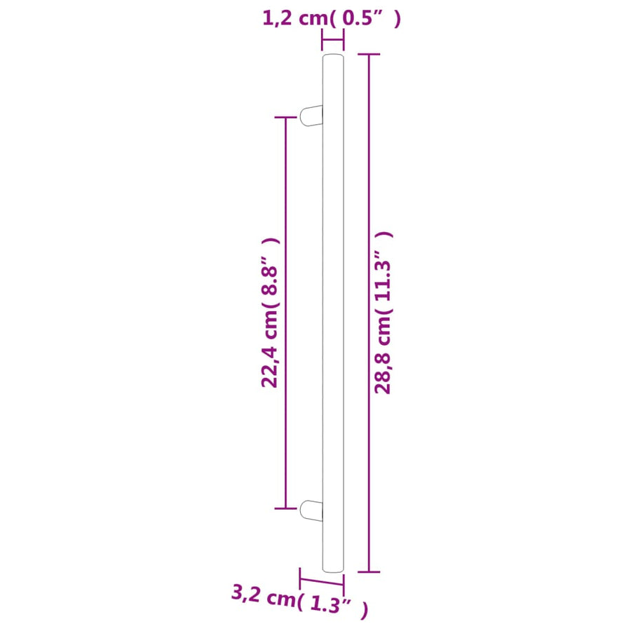 Handvatten Roestvrij Staal 5 224 mm Zwart