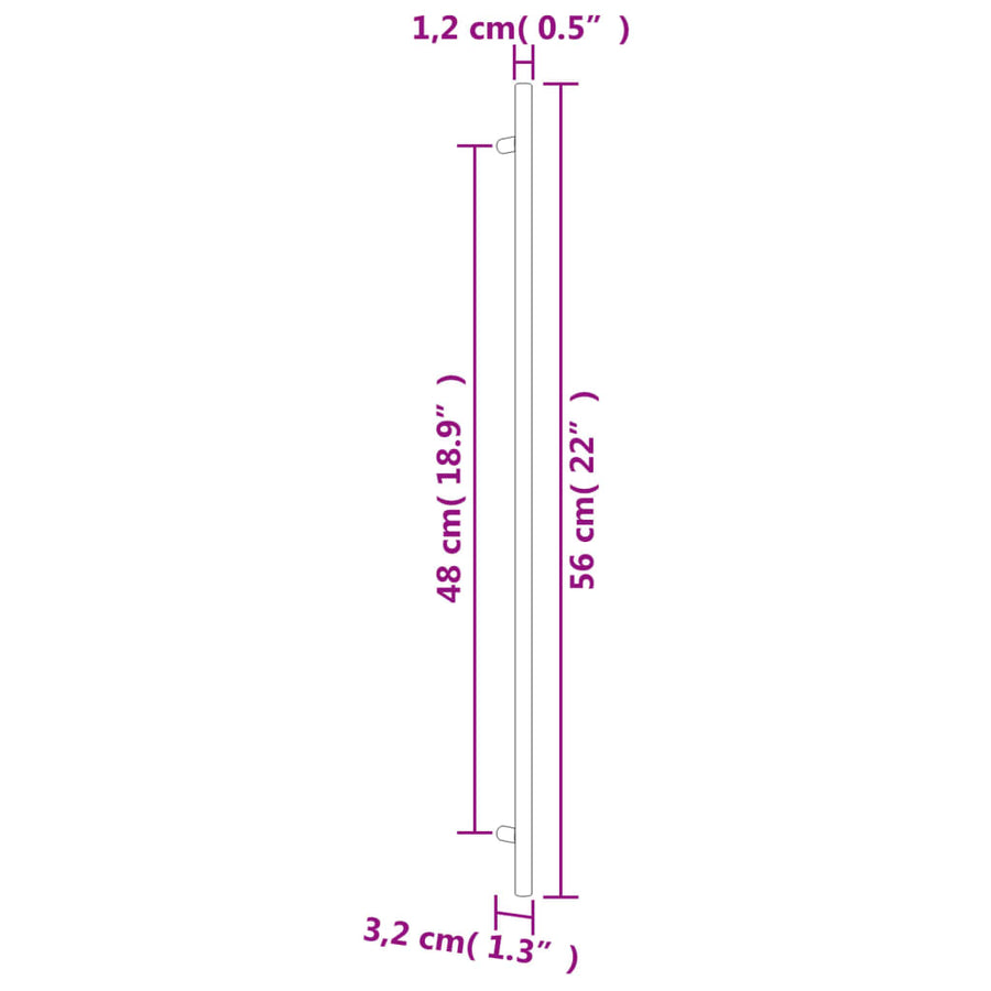 Handvatten Roestvrij Staal 5 480 mm Zwart