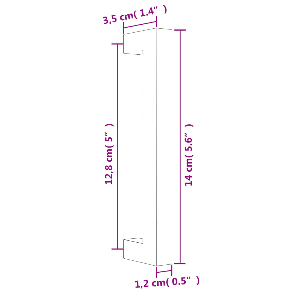 Handvatten Roestvrij Staal 10 128 mm Zwart