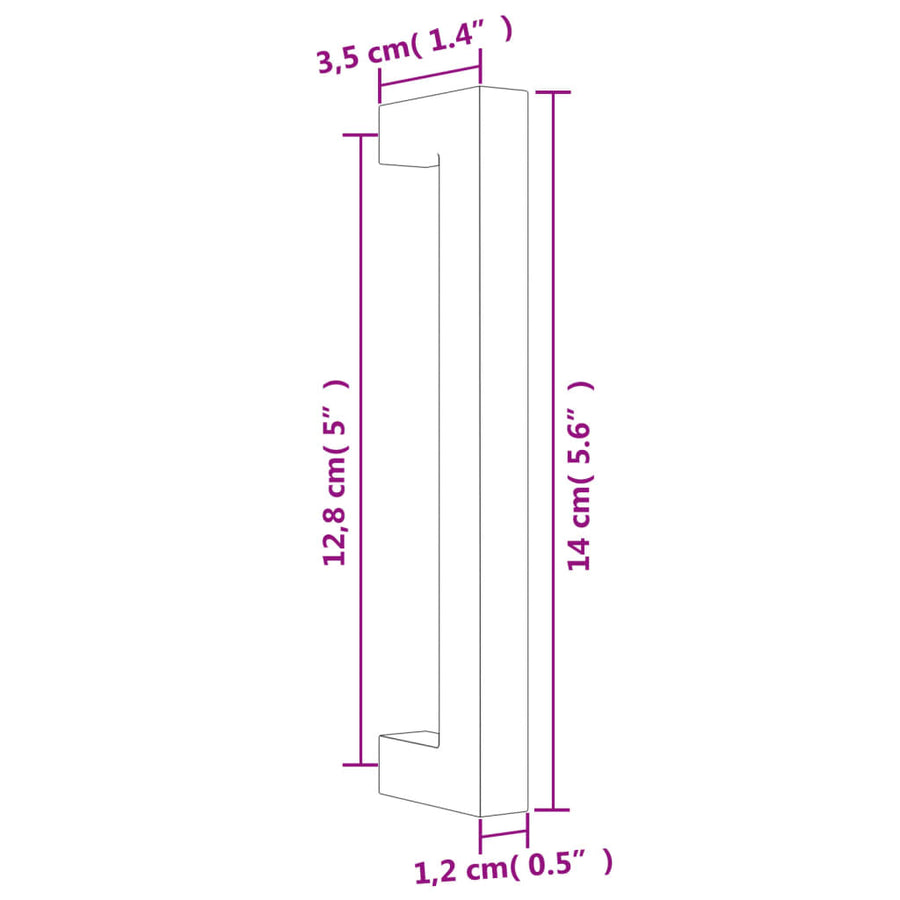 Handvatten Roestvrij Staal 10 128 mm Zwart