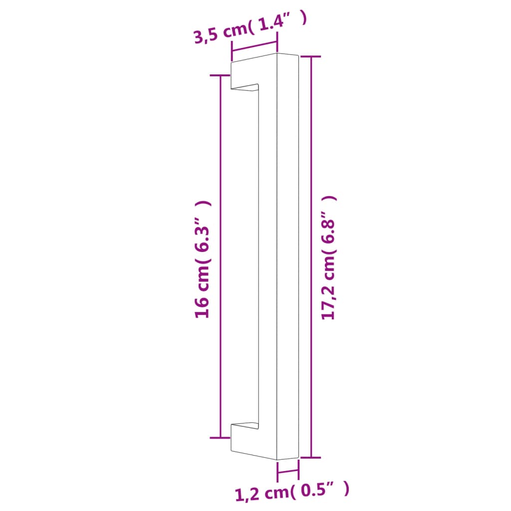 Handvatten Roestvrij Staal 10 160 mm Zwart