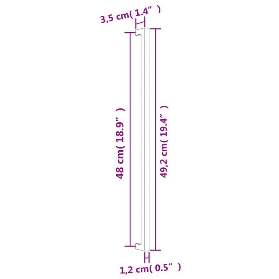 Handvatten Roestvrij Staal 5 480 mm Zwart
