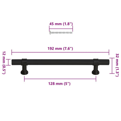 Handvatten 10 St 128 Mm Roestvrij Staal Zwart