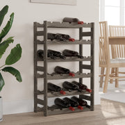 Wijnrek 30 flessen massief grenenhout grijs 53x25x86 cm