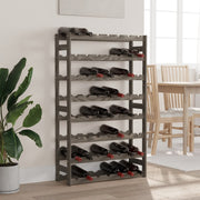Wijnrek massief grenenhout 56 flessen grijs 72x25x118 cm