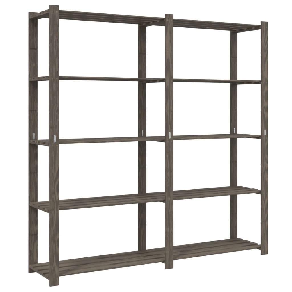 Opbergrek 5-Laags Massief Grenenhout 170 x 38 x 170 cm Grijs