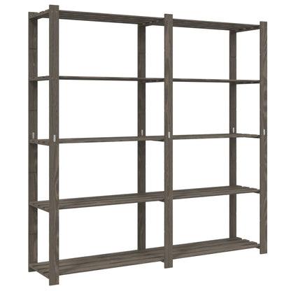 Opbergrek 5-Laags Massief Grenenhout 170 x 38 x 170 cm Grijs