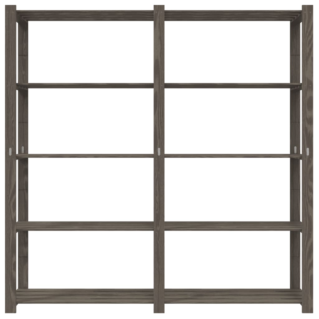 Opbergrek 5-Laags Massief Grenenhout 170 x 38 x 170 cm Grijs