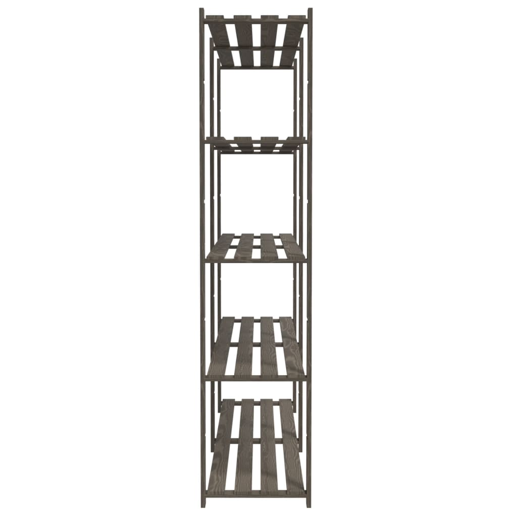 Opbergrek 5-Laags Massief Grenenhout 170 x 38 x 170 cm Grijs