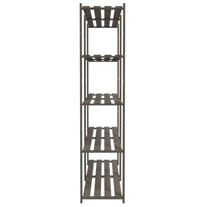 Opbergrek 5-Laags Massief Grenenhout 170 x 38 x 170 cm Grijs