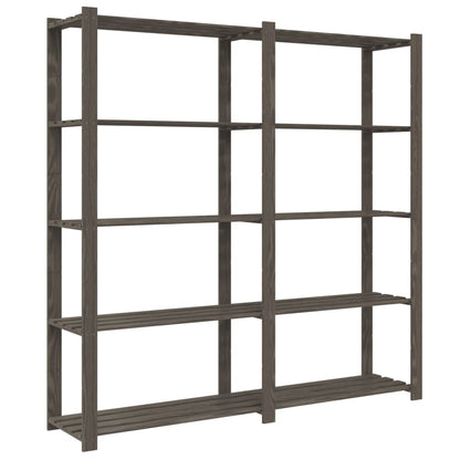 Opbergrek 5-Laags Massief Grenenhout 170 x 38 x 170 cm Grijs