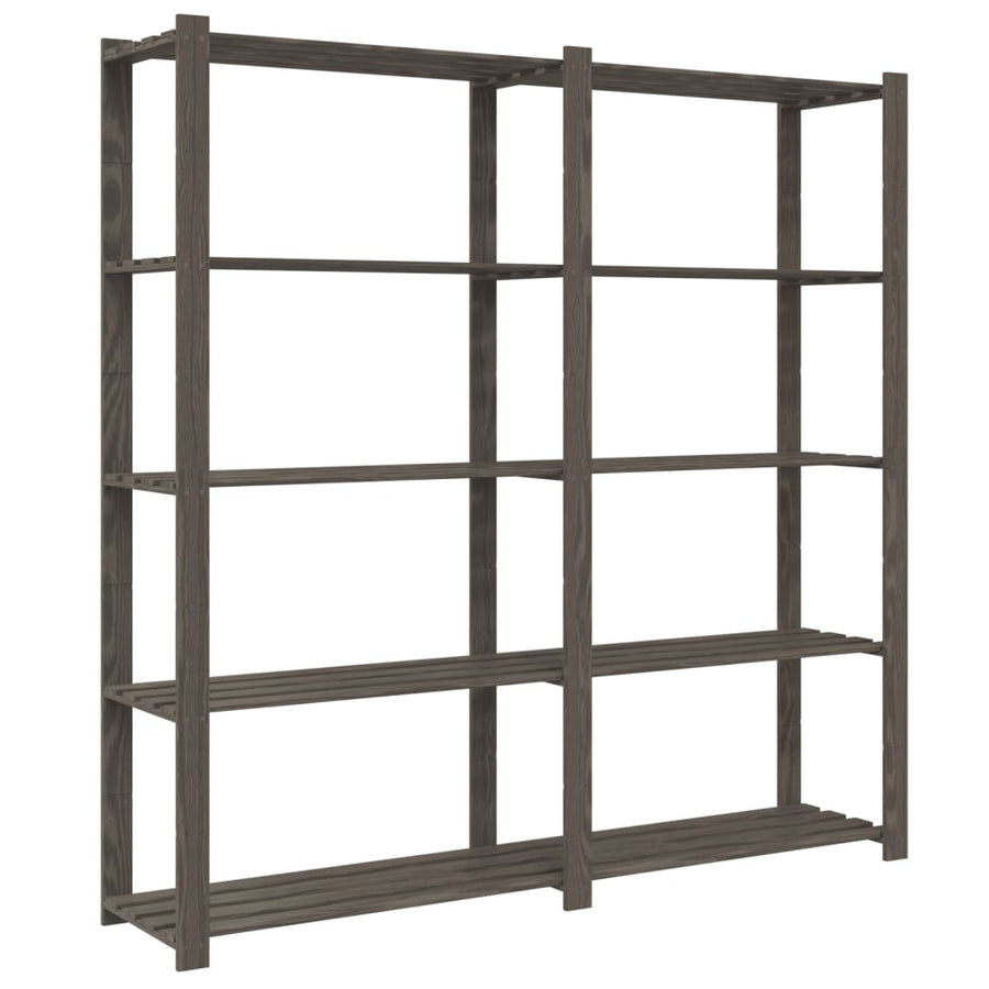Opbergrek 5-laags 170x38x170 cm massief grenenhout grijs