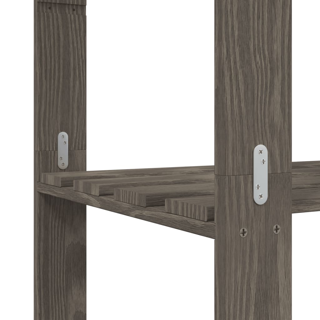 Opbergrek 5-Laags Massief Grenenhout 170 x 38 x 170 cm Grijs