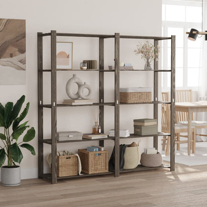 Opbergrek 5-Laags Massief Grenenhout 170 x 38 x 170 cm Grijs