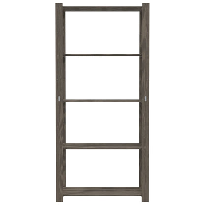 Opbergrek 5-Laags Massief Grenenhout Grijs 80 x 38 x 170 cm