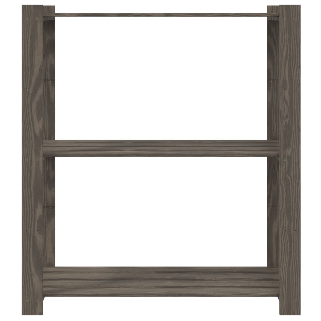 Opbergrek 3-Laags Massief Grenenhout 80 x 38 x 90 cm Grijs