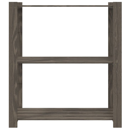 Opbergrek 3-Laags Massief Grenenhout 80 x 38 x 90 cm Grijs