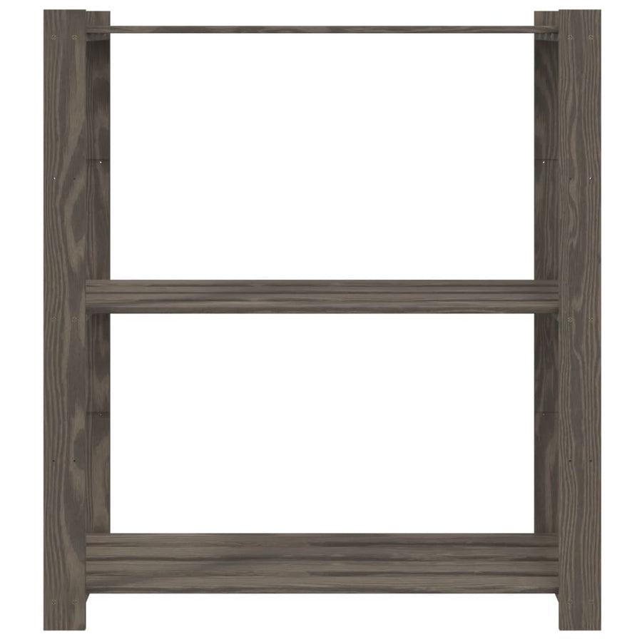 Opbergrek 3-Laags Massief Grenenhout 80 x 38 x 90 cm Grijs