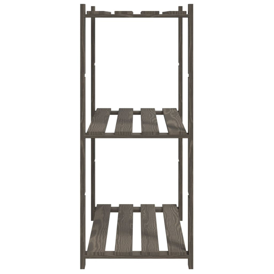 Opbergrek 3-Laags Massief Grenenhout 80 x 38 x 90 cm Grijs