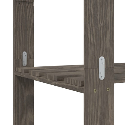 Opbergrek 3-Laags Massief Grenenhout 80 x 38 x 90 cm Grijs