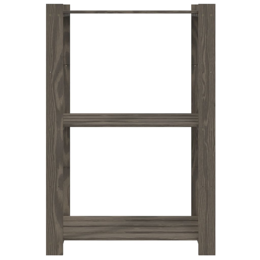 Opbergrek 3-Laags Massief Grenenhout 60 x 38 x 90 cm Grijs