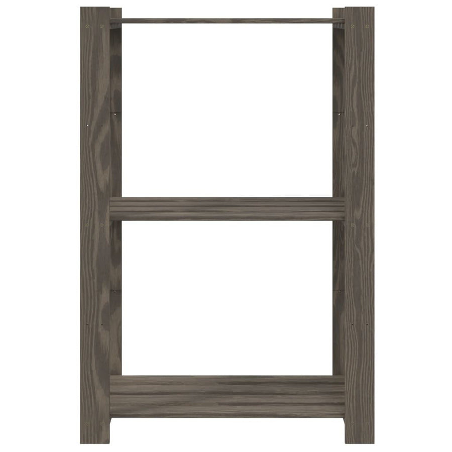 Opbergrek 3-Laags Massief Grenenhout 60 x 38 x 90 cm Grijs
