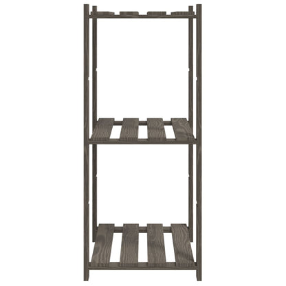 Opbergrek 3-Laags Massief Grenenhout 60 x 38 x 90 cm Grijs