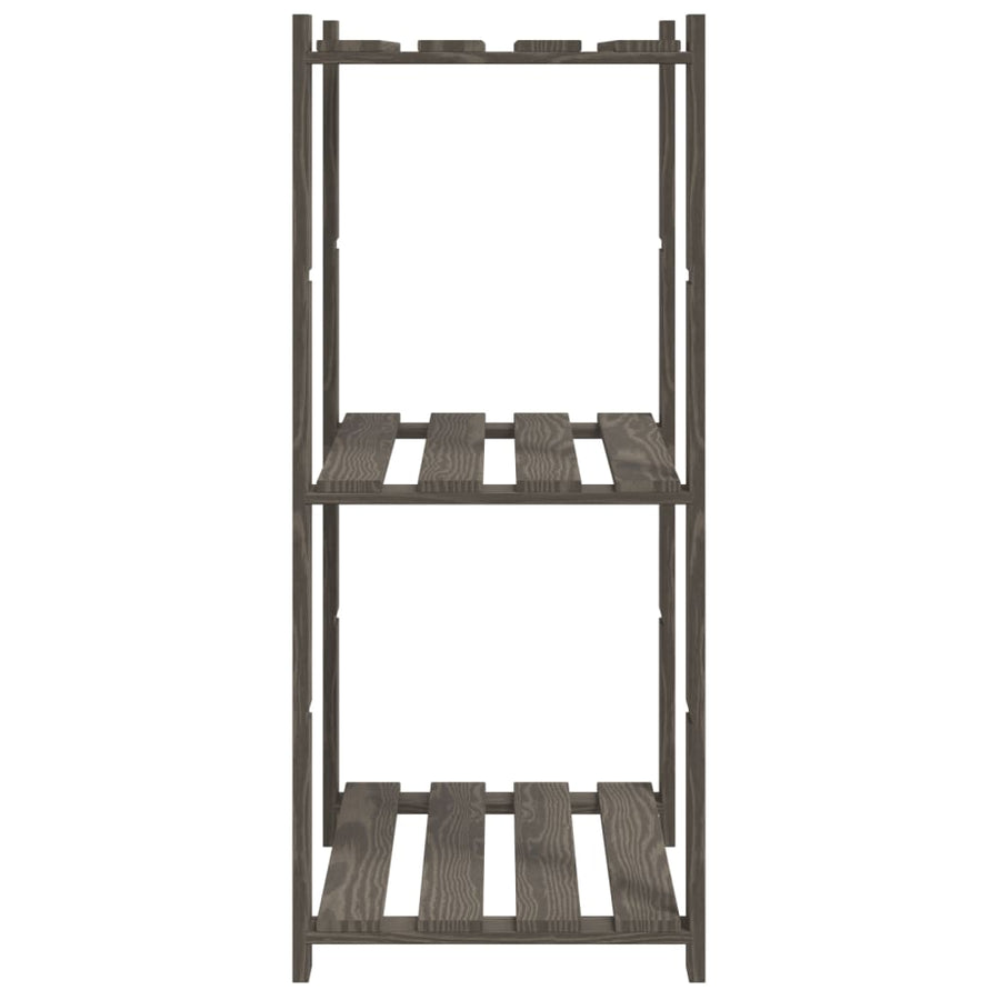 Opbergrek 3-Laags Massief Grenenhout 60 x 38 x 90 cm Grijs