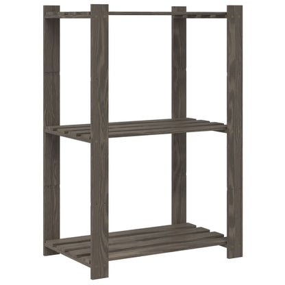 Opbergrek 3-Laags Massief Grenenhout 60 x 38 x 90 cm Grijs