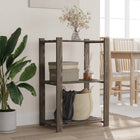 3-Tier Storage Rack 60x38x90 cm Solid Pine Grey