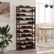 Wijnrek 77 flessen massief grenenhout bruin 72x25x166 cm