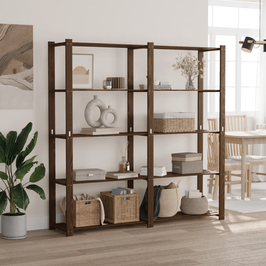 Opbergrek 5-Laags Massief Grenenhout 170 x 38 x 170 cm Bruin