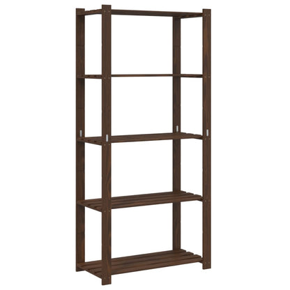 Opbergrek 5-Laags Massief Grenenhout 80 x 38 x 170 cm Bruin