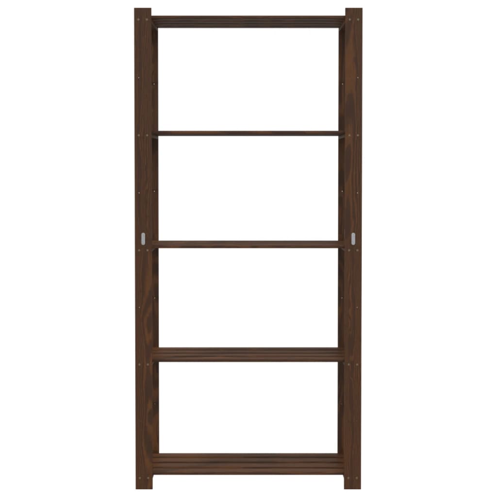 Opbergrek 5-Laags Massief Grenenhout 80 x 38 x 170 cm Bruin
