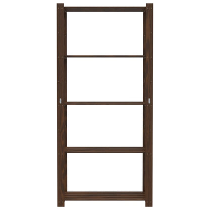 Opbergrek 5-Laags Massief Grenenhout 80 x 38 x 170 cm Bruin