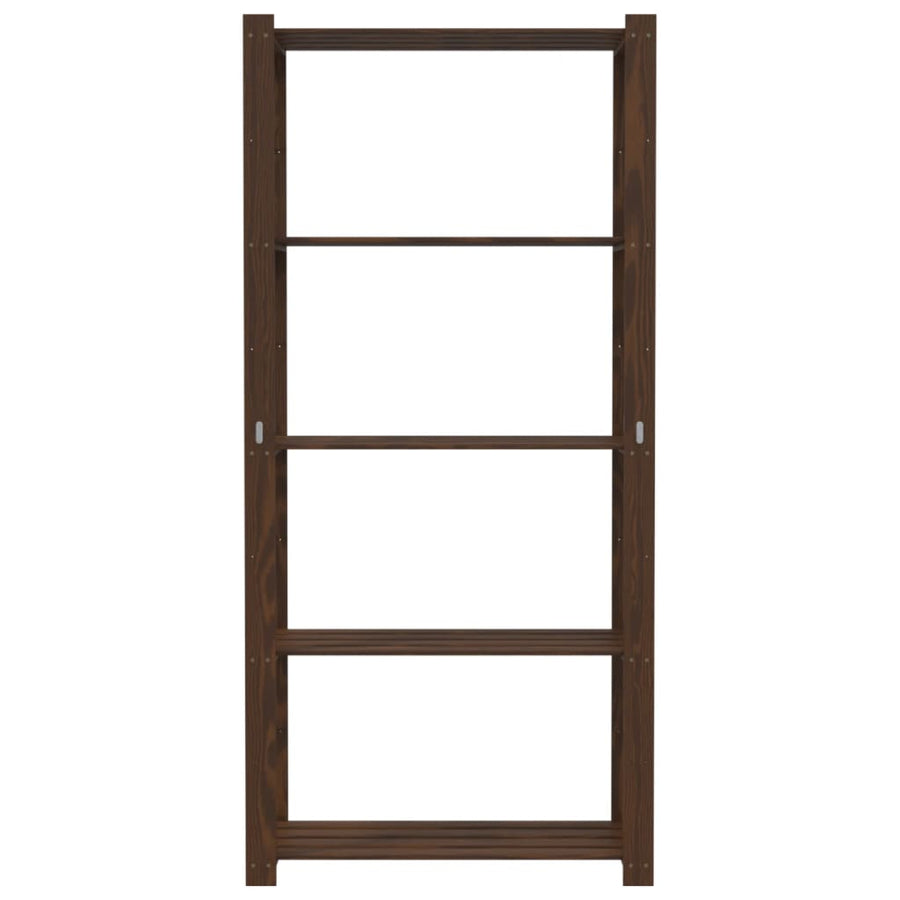 Opbergrek 5-Laags Massief Grenenhout 80 x 38 x 170 cm Bruin
