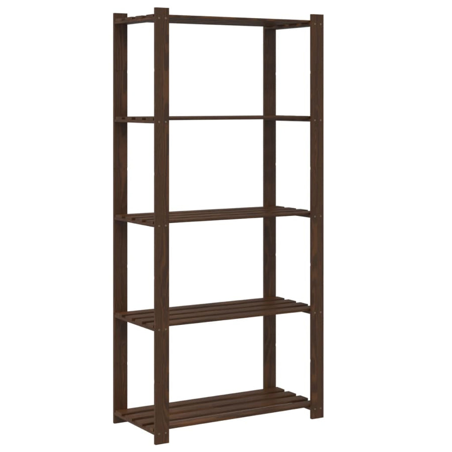 Opbergrek 5-Laags Massief Grenenhout 80 x 38 x 170 cm Bruin