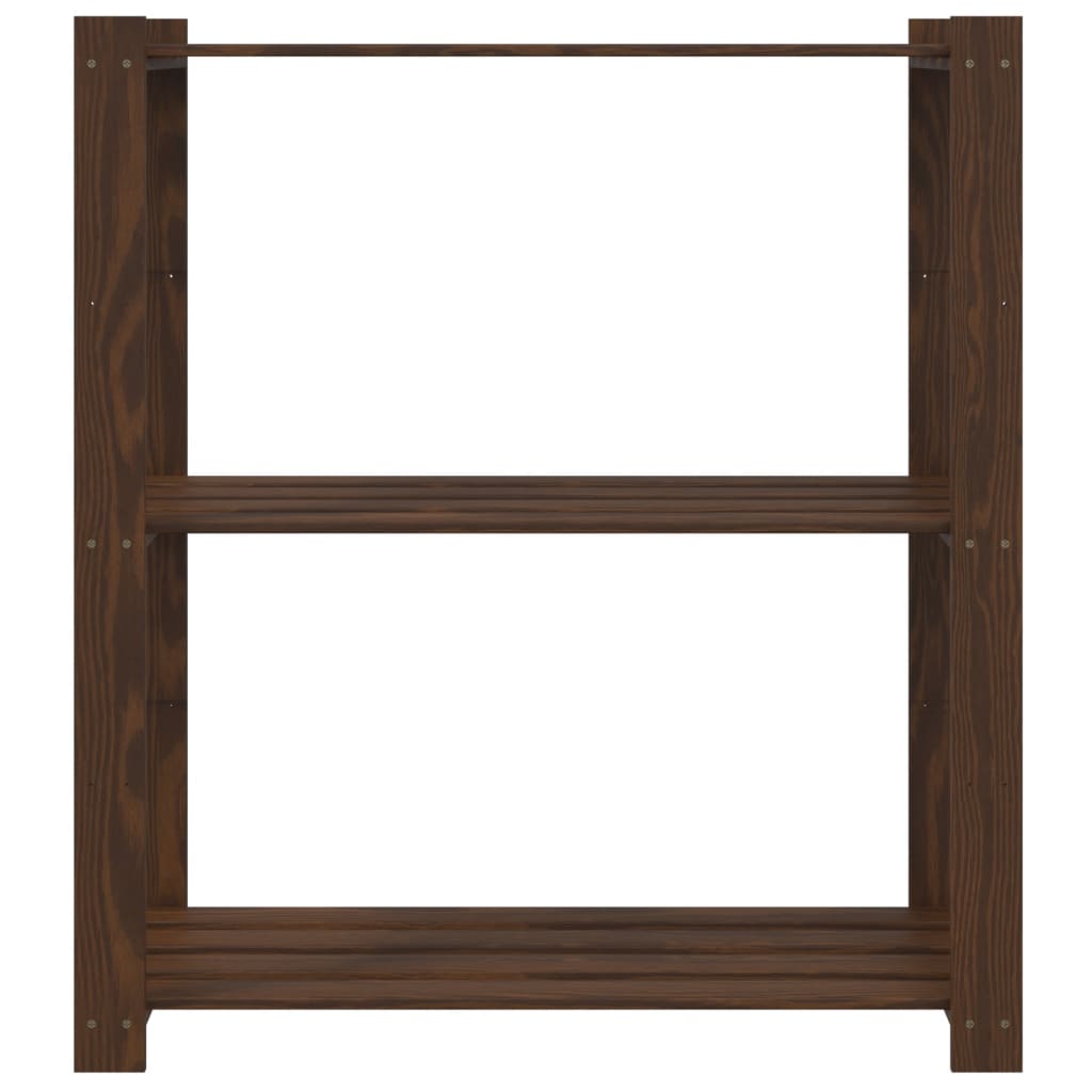 Opbergrek 3-Laags Massief Grenenhout 80 x 38 x 90 cm Bruin