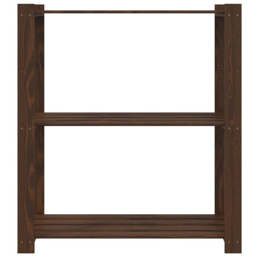 Opbergrek 3-Laags Massief Grenenhout 80 x 38 x 90 cm Bruin