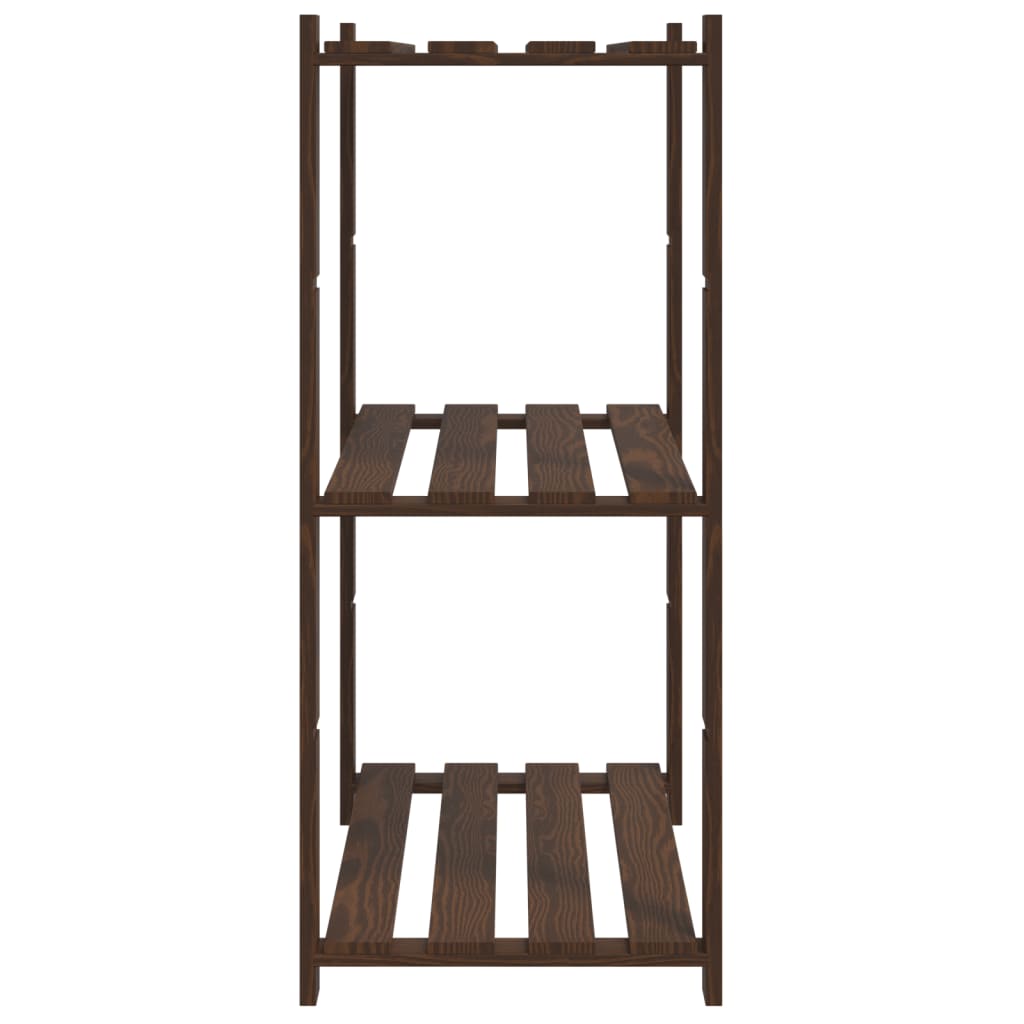 Opbergrek 3-Laags Massief Grenenhout 80 x 38 x 90 cm Bruin