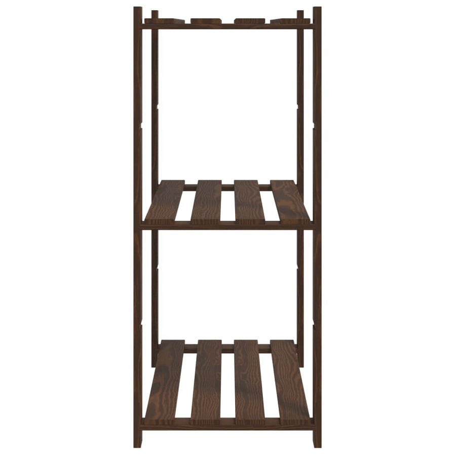 Opbergrek 3-Laags Massief Grenenhout 80 x 38 x 90 cm Bruin