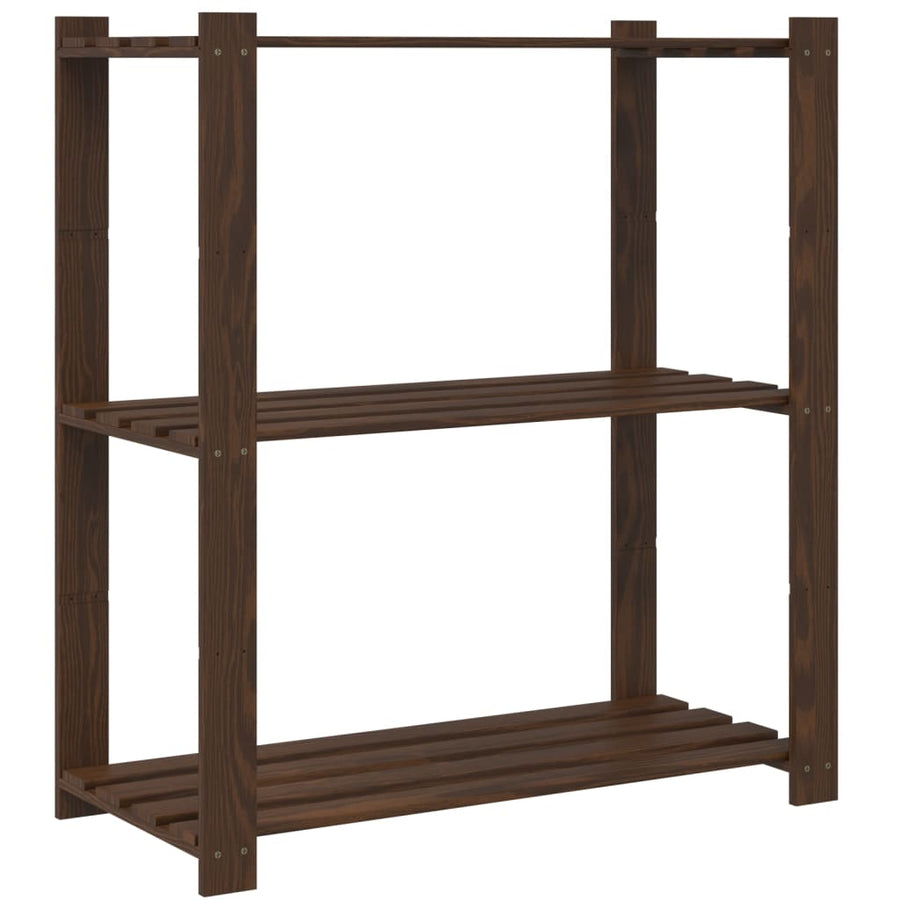 Opbergrek 3-Laags Massief Grenenhout 80 x 38 x 90 cm Bruin
