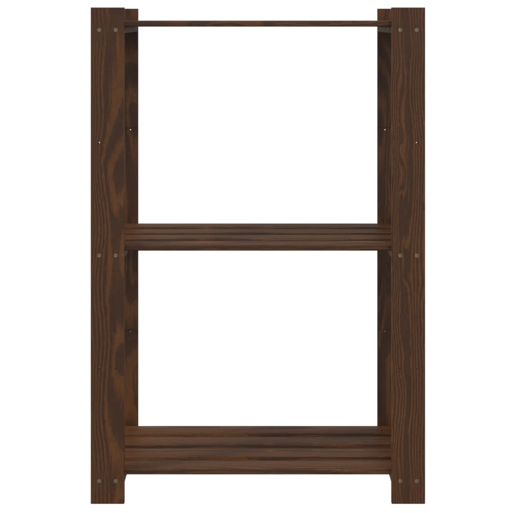 Opbergrek 3-Laags Massief Grenenhout 60 x 38 x 90 cm Bruin