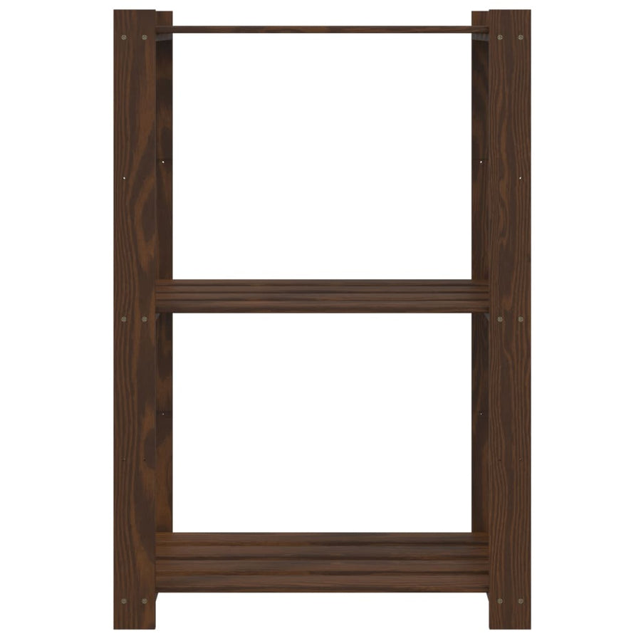 Opbergrek 3-Laags Massief Grenenhout 60 x 38 x 90 cm Bruin